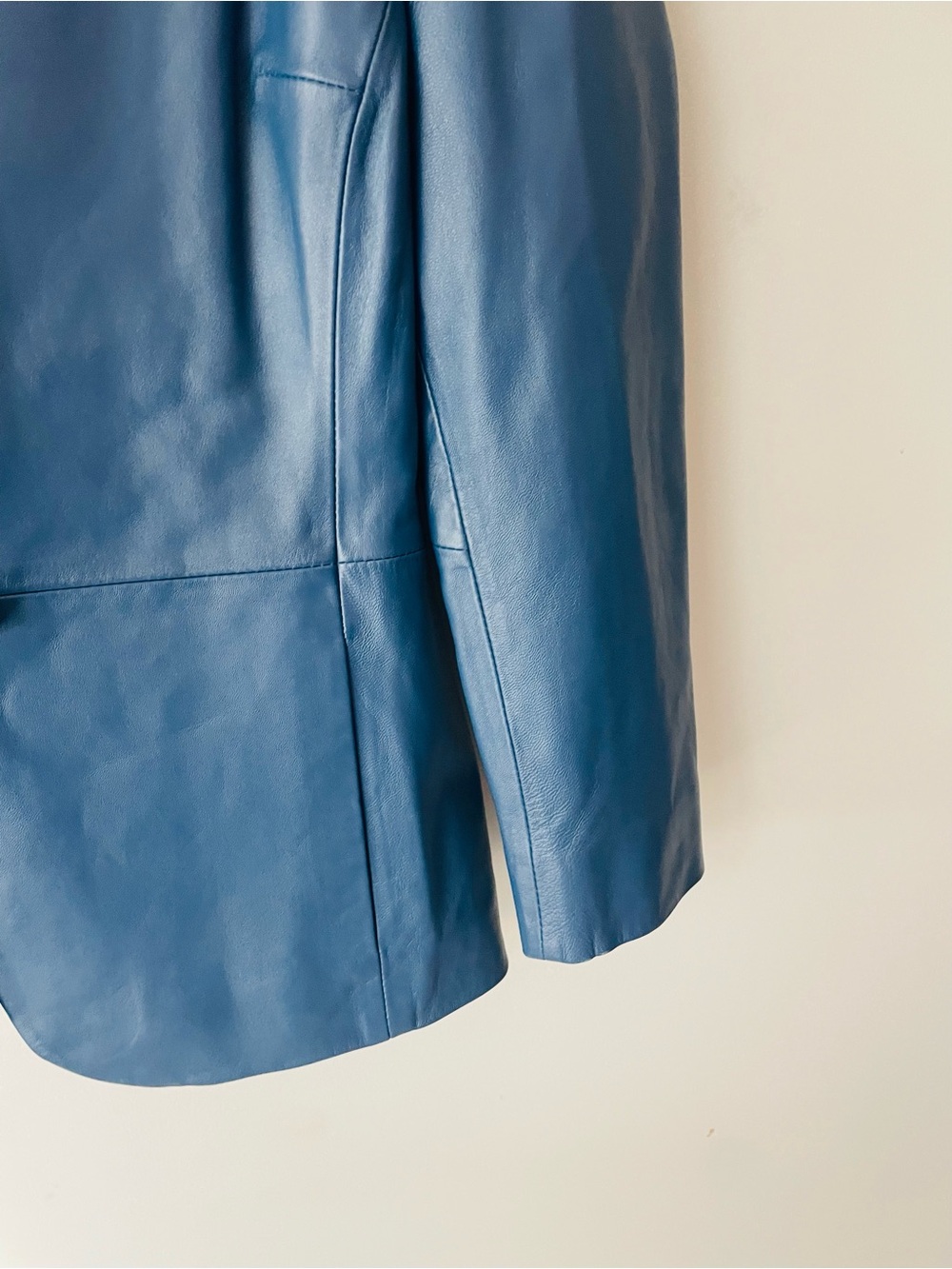 Pendleton Vintage Navy Leather Blazer Jacket - Picture 4 of 7